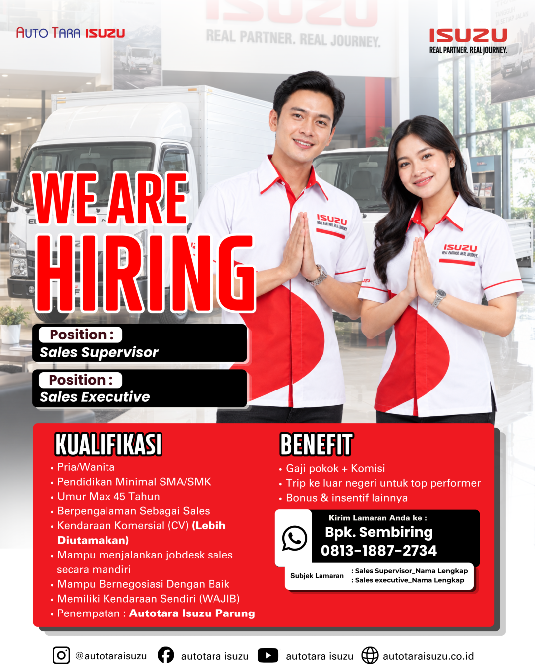 HIRING SALES PARUNG SEPTEMBER